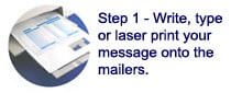 write type or laser print onto mailer